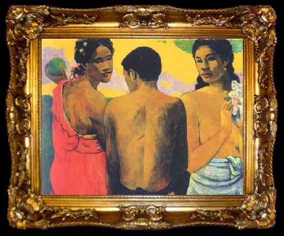 framed  Paul Gauguin Three Tahitians, ta009-2